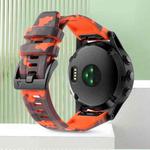 For Garmin Enduro 26mm Camouflage Silicone Watch Band(Camouflage Orange)