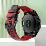 For Garmin Fenix 8 AMOLED 51mm Camouflage 26mm Silicone Watch Band(Camouflage Red)