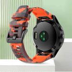 For Garmin Instinct Crossover Solar 22mm Camouflage Silicone Watch Band(Camouflage Orange)