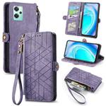 For OnePlus Nord CE2 Lite 5G Geometric Zipper Wallet Side Buckle Leather Phone Case(Purple)