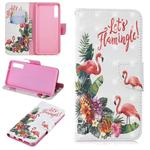 3D Colored Drawing Pattern Horizontal Flip Leather Case for Samsung Galaxy A7&A750, with Holder & Card Slots & Wallet(English Flamingo)