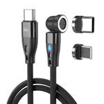 ENKAY PD60W Type-C to Type-C / 8 Pin Magnetic 540 Degrees Rotating Fast Charging Cable, Length:2m(Black)