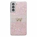 For Samsung Galaxy S23 5G Shell Pattern Bow TPU Phone Protective Case(Pink)