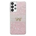 For Samsung Galaxy A73 5G Shell Pattern Bow TPU Phone Protective Case(Pink)