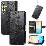 For Samsung Galaxy S24 5G Butterfly Love Flower Embossed Leather Phone Case(Black)