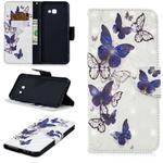 3D Colored Drawing Pattern Horizontal Flip Leather Case for Samsung Galaxy J4 Plus&J4 Prime, with Holder & Card Slots & Wallet(Butterflies)