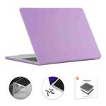For MacBook Air 15.3 A2941 ENKAY US Version 3 in 1 Matte Protective Case with TPU Keyboard Film & Anti-dust Plugs(Purple)