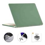 For MacBook Air 15.3 A2941 ENKAY EU Version 3 in 1 Matte Protective Case with TPU Keyboard Film & Anti-dust Plugs(Dark Grenn)