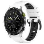 For Garmin MARQ Athlete Gen 2 22mm Sports Two-Color Silicone Watch Band(White+Black)