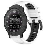 For Garmin Instinct Crossover 22mm Sports Two-Color Silicone Watch Band(White+Black)