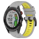 For Garmin Approach S62 22mm Sports Two-Color Silicone Watch Band(Grey+Yellow)