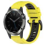 For Garmin Quatix 5 22mm Sports Two-Color Silicone Watch Band(Yellow+Black)