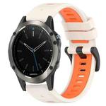 For Garmin Quatix 5 22mm Sports Two-Color Silicone Watch Band(Starlight+Orange)