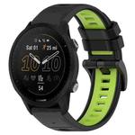 For Garmin Forerunner 955 22mm Sports Two-Color Silicone Watch Band(Black+Lime Green)