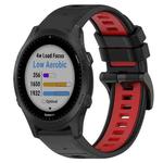 For Garmin Forerunner 945 22mm Sports Two-Color Silicone Watch Band(Black+Red)