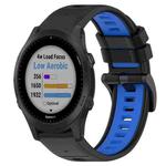 For Garmin Forerunner 945 22mm Sports Two-Color Silicone Watch Band(Black+Blue)