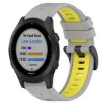 For Garmin Forerunner 945 22mm Sports Two-Color Silicone Watch Band(Grey+Yellow)