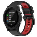 For Garmin Forerunner 935 22mm Sports Two-Color Silicone Watch Band(Black+Red)