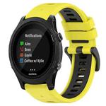 For Garmin Forerunner 935 22mm Sports Two-Color Silicone Watch Band(Yellow+Black)