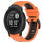 For Garmin Instinct 22mm Sports Two-Color Silicone Watch Band(Orange+Black)