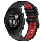 For Garmin Descent G1 22mm Sports Two-Color Silicone Watch Band(Black+Red)