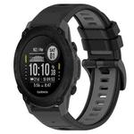 For Garmin Descent G1 22mm Sports Two-Color Silicone Watch Band(Black+Grey)