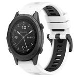 For Garmin MARQ Commander 22mm Sports Two-Color Silicone Watch Band(White+Black)