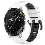For Garmin MARQ Athlete 22mm Sports Two-Color Silicone Watch Band(White+Black)