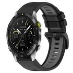 For Garmin MARQ Athlete 22mm Sports Two-Color Silicone Watch Band(Black+Grey)