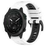 For Garmin MARQ Golfer 22mm Sports Two-Color Silicone Watch Band(White+Black)