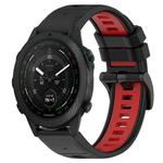 For Garmin MARQ Golfer 22mm Sports Two-Color Silicone Watch Band(Black+Red)