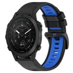 For Garmin MARQ Golfer 22mm Sports Two-Color Silicone Watch Band(Black+Blue)