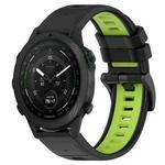 For Garmin MARQ Golfer 22mm Sports Two-Color Silicone Watch Band(Black+Lime Green)