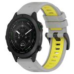 For Garmin MARQ Golfer 22mm Sports Two-Color Silicone Watch Band(Grey+Yellow)