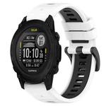 For Garmin Descent G1 Solar 22mm Sports Two-Color Silicone Watch Band(White+Black)