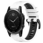 For Garmin Fenix 5S 20mm Sports Two-Color Silicone Watch Band(White+Black)