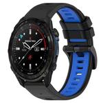 For Garmin Descent Mk3i 43mm 20mm Sports Two-Color Silicone Watch Band(Black+Blue)