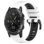 For Garmin D2 Delta PX 26mm Sports Two-Color Silicone Watch Band(White+Black)