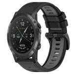 For Garmin D2 Delta PX 26mm Sports Two-Color Silicone Watch Band(Black+Grey)