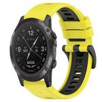 For Garmin D2 Delta PX 26mm Sports Two-Color Silicone Watch Band(Yellow+Black)