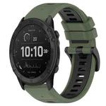 For Garmin Tactix Delta 26mm Sports Two-Color Silicone Watch Band(Olive Green+Black)