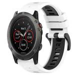 For Garmin Fenix 5X Sapphire 26mm Sports Two-Color Silicone Watch Band(White+Black)