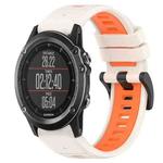 For Garmin Fenix 3 26mm Sports Two-Color Silicone Watch Band(Starlight+Orange)