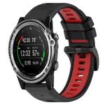 For Garmin Descent MK 1 26mm Sports Two-Color Silicone Watch Band(Black+Red)