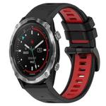 For Garmin Descent MK 2 26mm Sports Two-Color Silicone Watch Band(Black+Red)