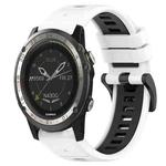 For Garmin D2 Charlie 26mm Sports Two-Color Silicone Watch Band(White+Black)