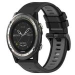 For Garmin D2 Charlie 26mm Sports Two-Color Silicone Watch Band(Black+Grey)