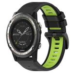 For Garmin D2 Charlie 26mm Sports Two-Color Silicone Watch Band(Black+Lime Green)