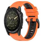 For Garmin Tactix 7 AMOLED 26mm Sports Two-Color Silicone Watch Band(Orange+Black)