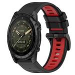 For Garmin Tactix 7 AMOLED 26mm Sports Two-Color Silicone Watch Band(Black+Red)